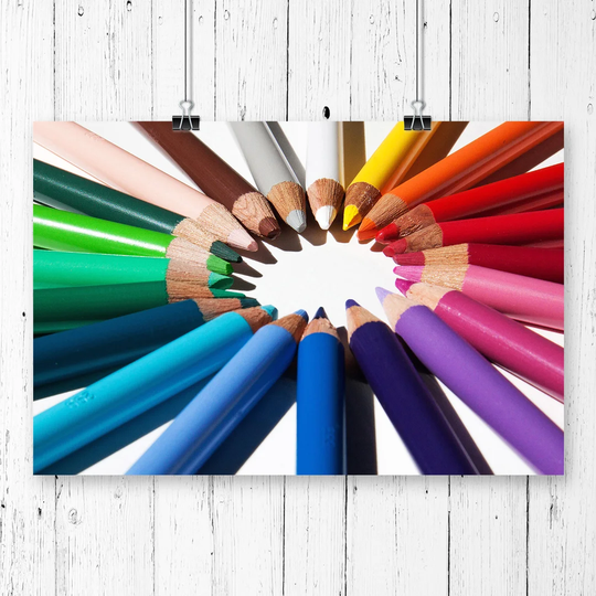 'Colourful Pencil Crayons' Graphic Art