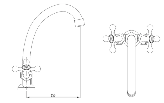 Cross Head Pillar/Bib Tap