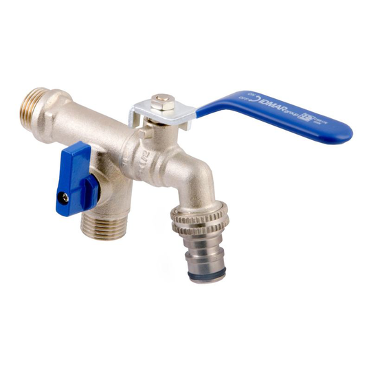 Duo Garden Patio Brass Tap Valve Water Faucet with Handle 1/2' x 1/2' bsp