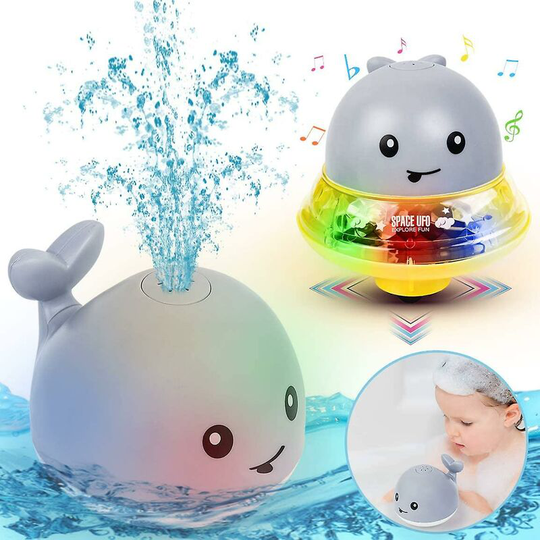 1 Pack infant electric induction water jet ball, baby whale light, baby's bath toy