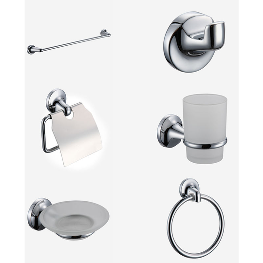 Swan Modern 6 Piece Chrome Bathroom Accessory Pack