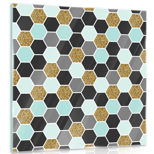 Abstract Graphic Art Print on Glass