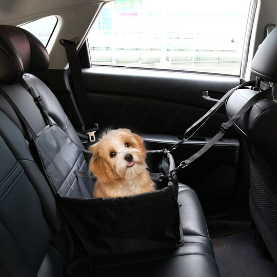 Car Booster Seat for Dog or Cat, Waterproof Oxford Cloth Booster Cover with Puppy Travel Harness (Black)
