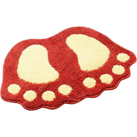 Gift - Paramount City Anti-Slip Bath Mat, Big Feet Bathroom Shower Mat Shaggy Rug Absorbent Floor Mat Doormat (40 * 60CM Red)