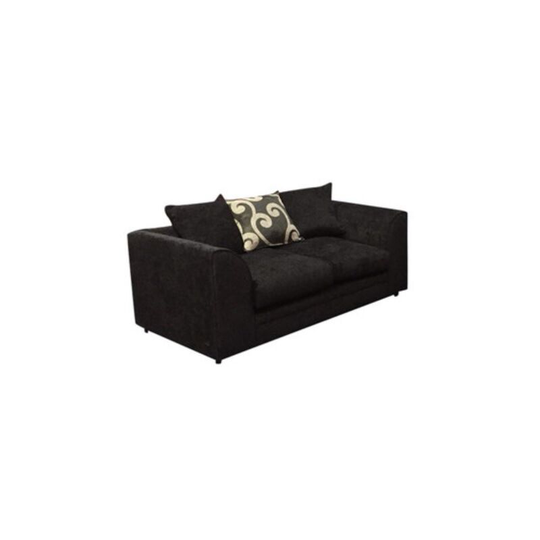 Zina 2 Seater Chenille Fabric Sofa - Black