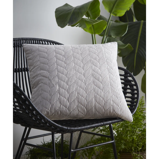 Sapporo Silver Filled Piped Cushion 56Cm X 56Cm