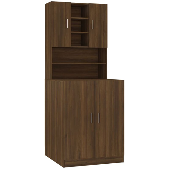 Washing Machine Cabinet Brown Oak Engineered Wood Vidaxl brown oak