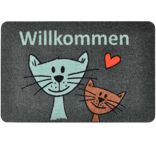 Hadley Welcome Cat Twins Doormat