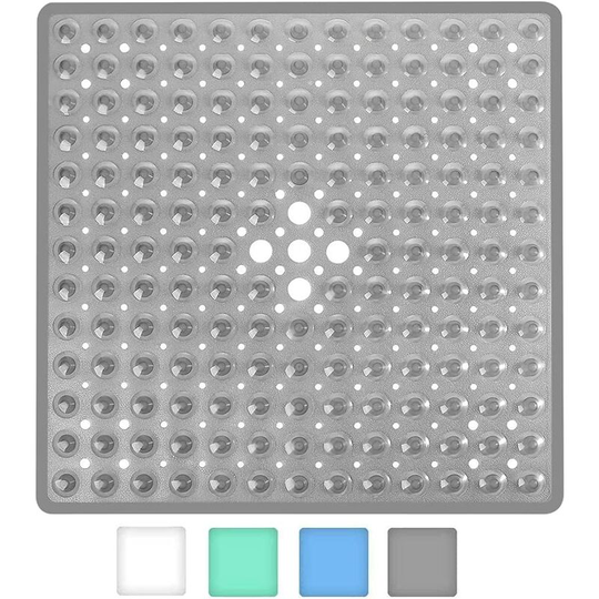 Perlerare - Non Slip Square Bath Mat with Suction Cups - Durable and Stylish - Non Slip Shower Mat - Modern Design - Quality Suction Cups - Machine