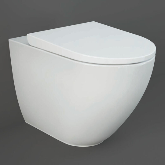 Rak Ceramics - rak Des Rimless Back to Wall Toilet with Hidden Fixing 520mm Projection - Soft Close Seat