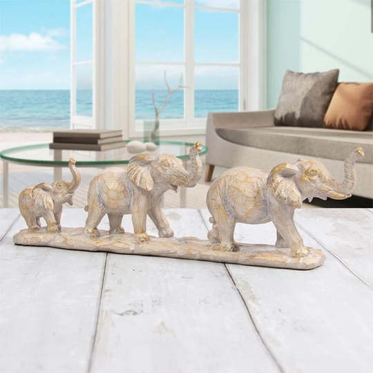 Mcspadden Family of 3 Elephants Scheinuk Figurine