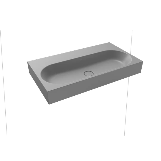 Grey Metal Rectangular Bathroom Sink
