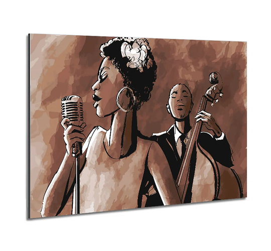 Chocolate Blues Music - Unframed Graphic Art on Metal