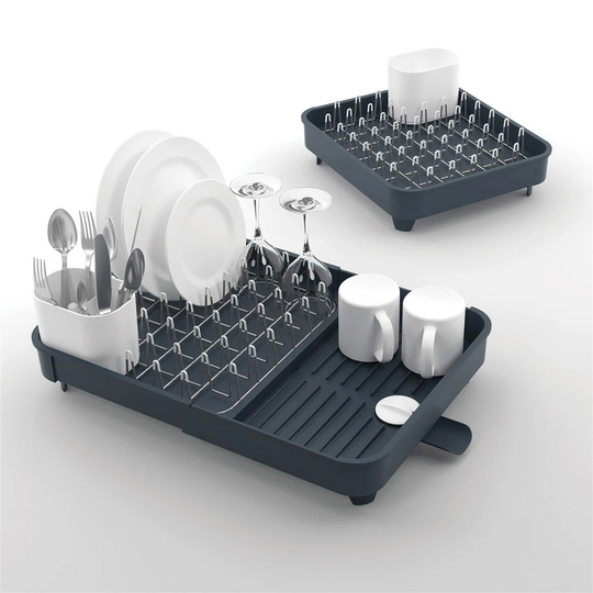 Extend Expandable Dish Drainer Rack With Removable Cutlery Holder Swivel Draining Spout