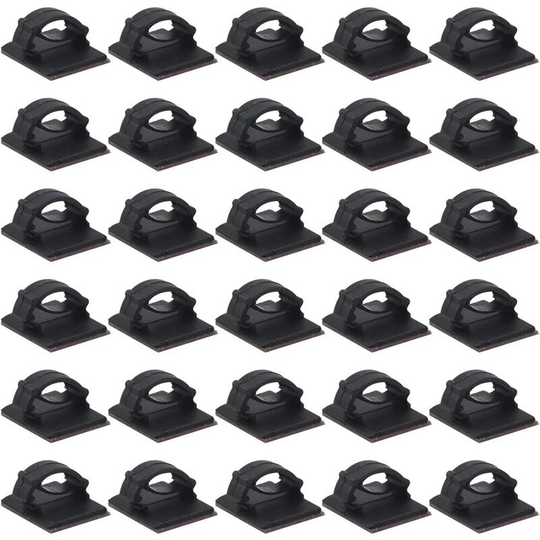 Sunflowergb - 50 Pcs Cable Tidy Adhesive Adjustable Cable Clips Fastening Cable Tie Car Multi Purpose Self-adhesive Clips Cable Management for tv pc