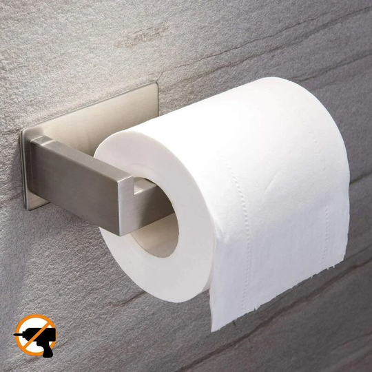 Adhesive Toilet Paper Holder - Self Adhesive Toilet Paper Holder for Toilet Paper Roll Bathroom Stick on Wall Brushed Stainless Steel
