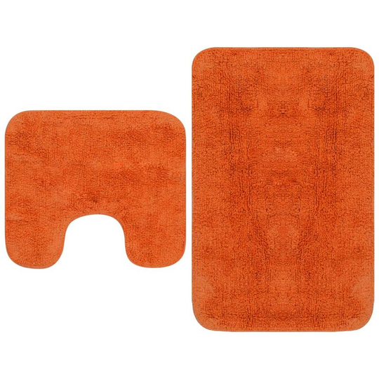 Vidaxl - Bathroom Mat Set 2 Pieces Fabric Orange Orange