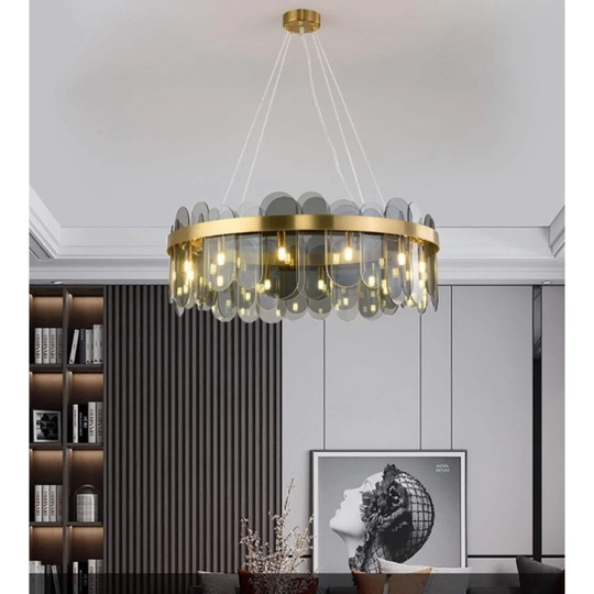 Cantu Contemporary Frosted Crystal Chandelier