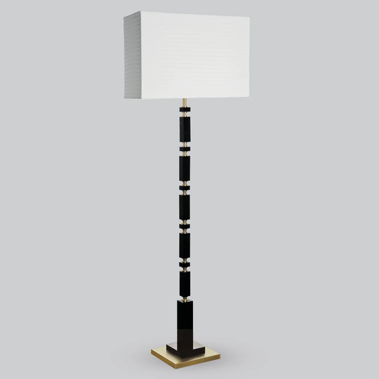 Hugues 157 cm Black Crystal Gold Floor Lamp Brick