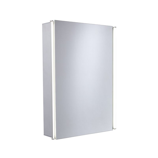 Sleek 1-Door led Illuminated Mirrored Bathroom Cabinet 650mm h x 487mm w - Glass - Duchy