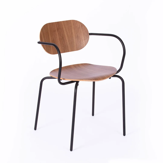 Inez Stacking Armchair in Dark Wood