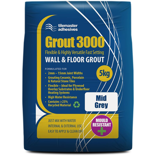 Tilemaster - 3000 Mid Grey 5kg Tile Grout