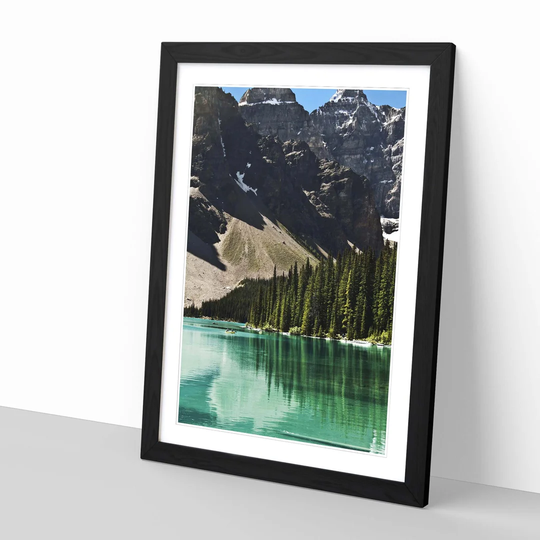 Alberta Banff Canada Mountain and Lake Landscape Framed Photographic Print