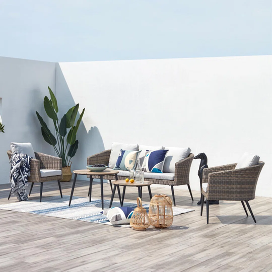 Ambrea, 5-Seater Woven Resin Balcony Lounge
