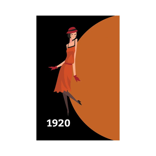 Art Deco 1920 with Gatsby Flapper Girl by Design Harvest - Wrapped Canvas Advertisement