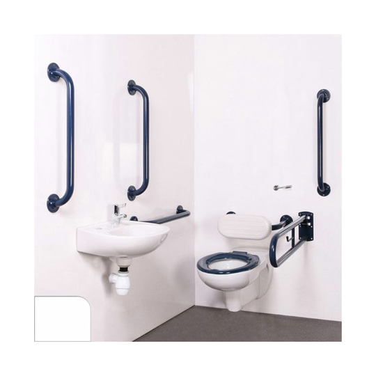 Nyma pro Wall Hung Doc m Pack Concealed Fixings White - 5 x White Grab Rails - Nymas