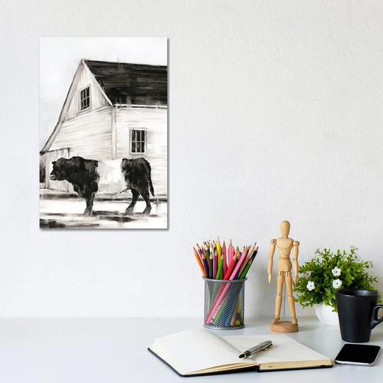 Belted Galloway II by Ethan Harper - Wrapped Canvas Drawing