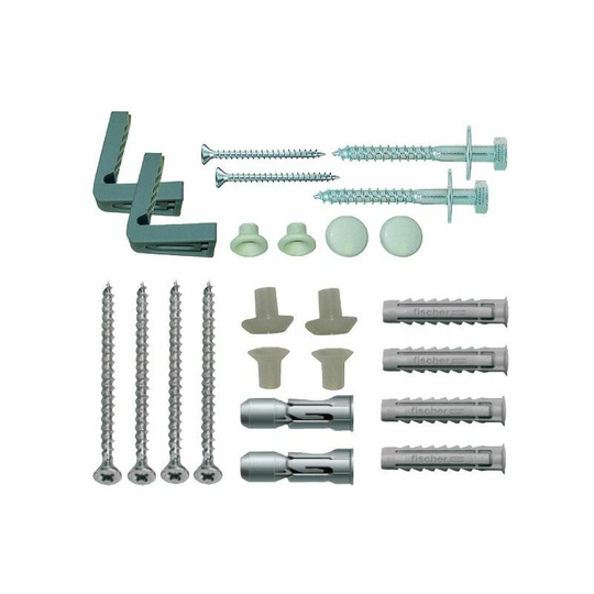 Essentials Basin and Toilet Fixing Pack - Side - Silver