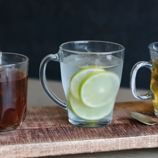 Twelve Piece Mug Set In Tempered Glass 35Cl