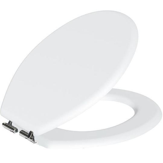 Toilet Seat With Soft Close Classic White mdf Wood 440x380mm