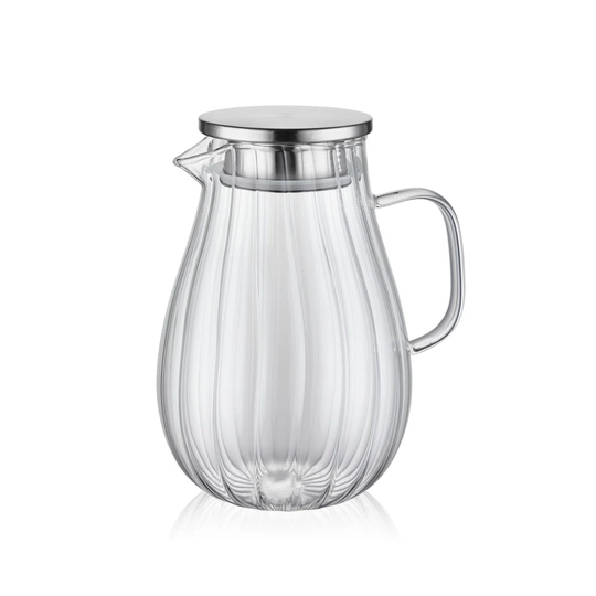 1.8 L glass water carafe with lid