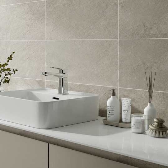 Beamsley Ivory Matt Ceramic Tile Sample - Ivory - Amiata