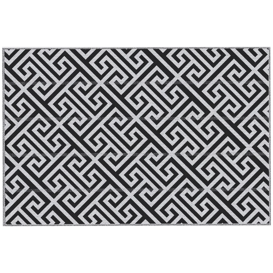 Kamena Technique Black/White Outdoor Rug