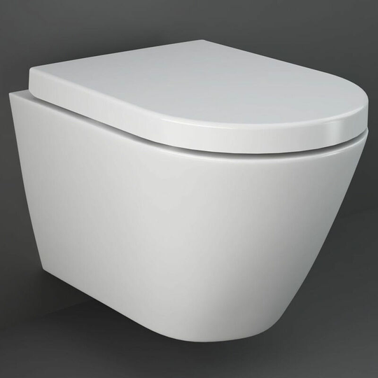 Rak Ceramics - rak Resort Rimless Wall Hung Toilet Hidden Fixations 520mm Projection - Soft Close Seat