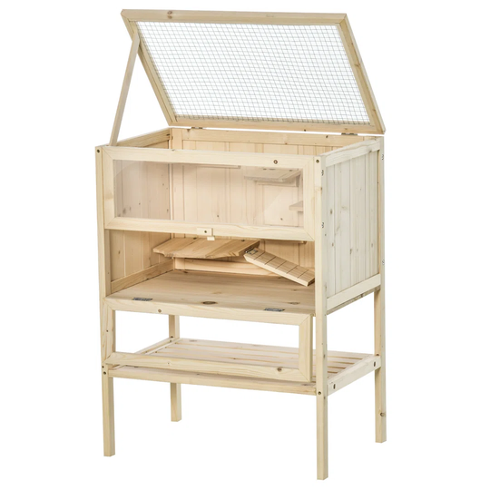 3 Tiers Wooden Small Animal Hamster Cage