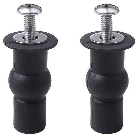 BR-Vie 2 Pieces Toilet Seat Fixings Hinges Blind Hinges Fixing Hole Expandable Rubber Screws Fits All Toilets (14mm)