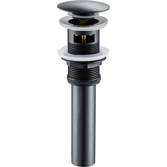 Betterlifegb - bette Pop Up Push Open Drain Plug with Overflow for Washbasin Sink Drain Valve in Brass Color Black