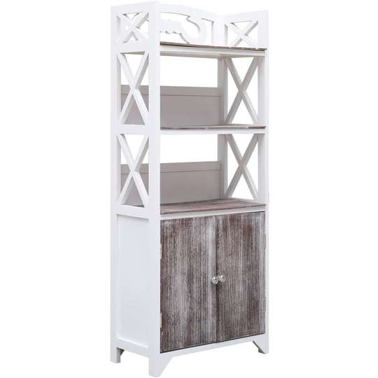 Bathroom Cabinet White and Brown 46x24x116 cm Paulownia Wood Vidaxl Brown