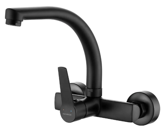 'F' Type Spout Brass Twin Lever Monobloc Tap