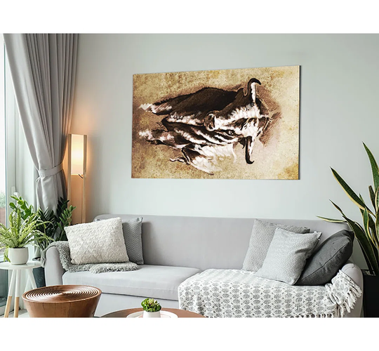 Bull Stare - Unframed Painting on Metal