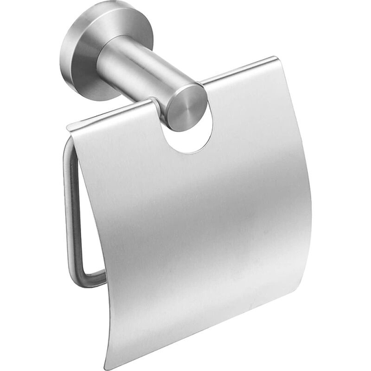 Toilet Roll Holder with Cover, Brushed Toilet Paper Holder, Stainless Steel Clamp for Bathroom