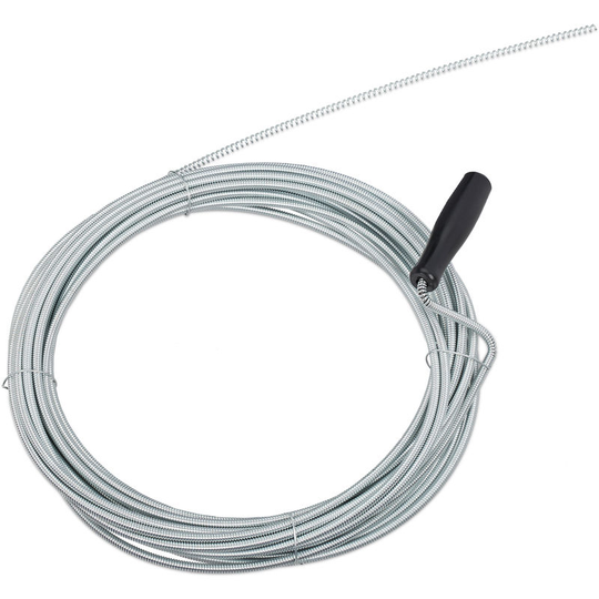 Relaxdays - Drain Snake, 10m, Mechanical Pipe Cleaning Spiral Tool, Clog Remover Toilet, Tub & Sink, ø 5mm, Iron, Silver