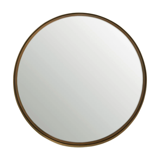 Rauchtown Round Metal Framed Wall Mounted Accent Mirror in Gold