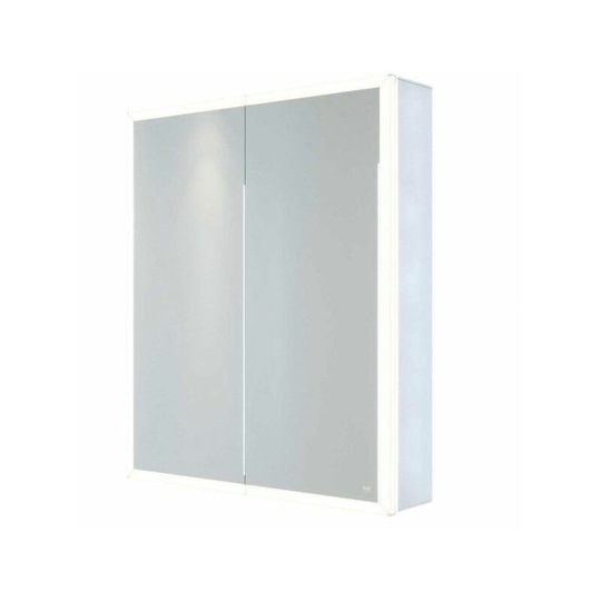 Pisces 2 Doors Illuminated Mirrored Cabinet - 700mm x 600mm - Clear - RAK