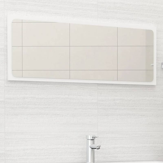 Topdeal Bathroom Mirror White 100x1.5x37 cm Chipboard FF804630_UK
