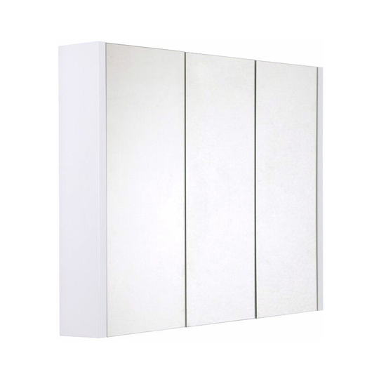 Select Gloss White 900mm Wall Mounted Mirrored Cabinet - White